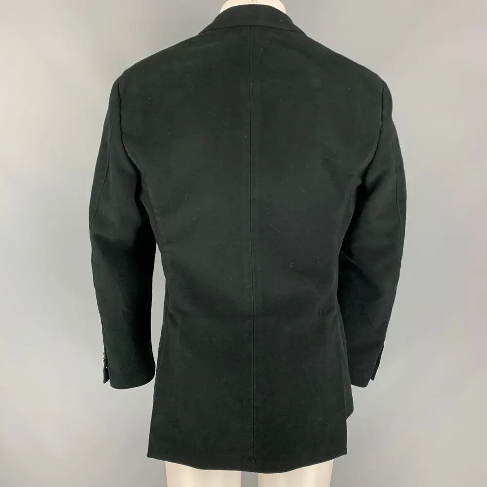 GABRIELE PASINI Size 40 Black Cotton Single Breasted Sport Coat